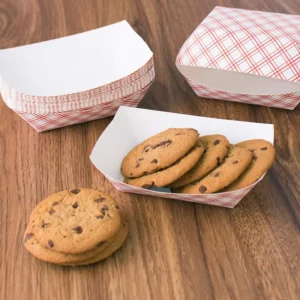 Recyclable Cardboard Food Tray, Rectangle, Embossed Printing, Handle