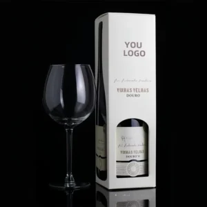 Recyclable Coated Paper Wine Box Flat Pack Auto Bottom with Window for Table Wine
