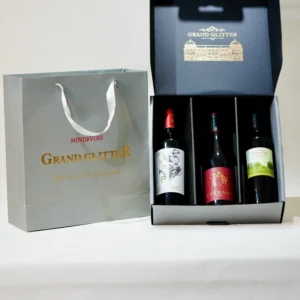 Recyclable Collapsible Folding Corrugated Red Wine Case with Foil Stamping, 3-Piece