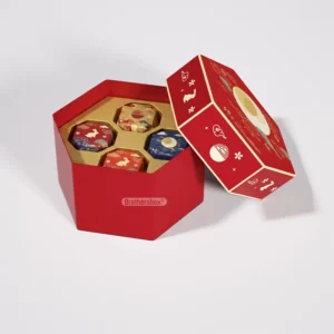 Recyclable Custom Free Design Irregular Shaped Hexagonal Mid-Autumn Mooncake Gift Packaging Box With Custom Tray