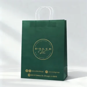 Recyclable Custom Logo Kraft Paper Shopping Bag with Rope Handles for Gifts and Food Takeaway