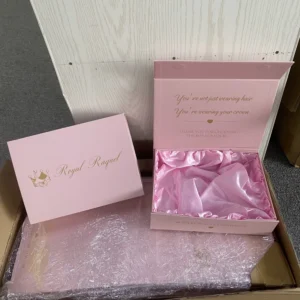 Recyclable Custom Paper Folding Gift Box with Magnetic Closure, Large Cardboard Folding Box with Logo, Ribbon and Handle