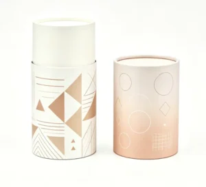Recyclable Custom Print Round Paper Cylinder Canister for Candle and Cosmetic Packaging
