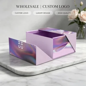 Recyclable Custom Silk-Lined Kraft Paper Cardboard Double-Door Magnetic Box with Embossing Clothing Gift Packaging