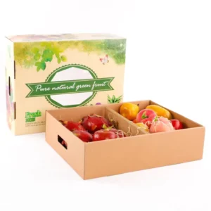 Recyclable Customized Shape Corrugated Cardboard Carton Box for Orange, Lemon, Mango, and Banana, Embossed Kraft PET Paper
