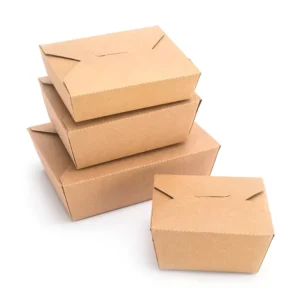 Recyclable Disposable Food-Grade Kraft Paper Takeout Lunch Boxes with Matte Lamination Embossing for Salad and Sushi