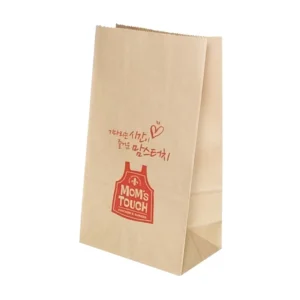 Recyclable Disposable Takeaway French Fries Burger Pizza Brown Kraft Paper Bag with Flexo Printing for Fast Food
