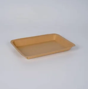 Recyclable Eco-Friendly Disposable Custom Print Kraft Paper Food Tray for Salad Chips French Fires Biodegradable Rectangle