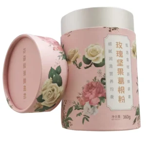 Recyclable Embossed Cylindrical Paper Tube Box with Spot UV and Hot Stamping Cardboard Lid