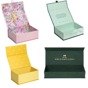Recyclable Foldable Magnetic Flip-Top Kraft Paper Cardboard Gift Box for Gift Packaging