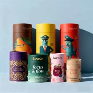 Recyclable Food Grade Cardboard Tea Packaging Canister for Cookies and Candy