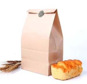 Recyclable Food-Grade Kraft Paper Bread Bag with Window for Sugar Storage