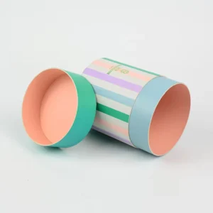 Recyclable Gold-Stamped Cylinder Paper Tube Canister for Tea Cosmetics Toys and Gifts