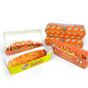 Recyclable Korean-Style Hot Dog and Sandwich Takeaway Paper Box for Fast Food and Sushi