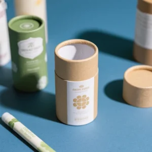 Recyclable Kraft Cardboard Cylinder Tubes for Loose Powder, Perfume, Lip Balm, and Skin Care