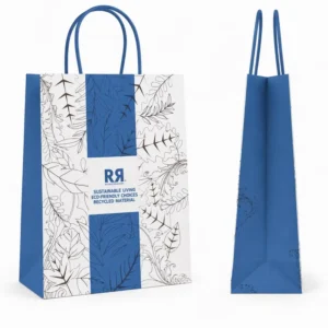 Recyclable Kraft Paper Bag Custom Logo Leakproof Bottom Takeaway Coffee Tea Packaging Bag With Handles