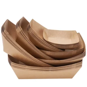 Recyclable Kraft Paper Boat Tray for French Fries, Chicken, and Salad
