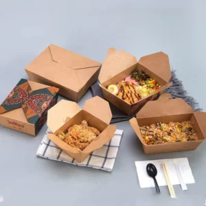 Recyclable Kraft Paper Chicken Wing Takeout Boxes with Windows, Matte Lamination
