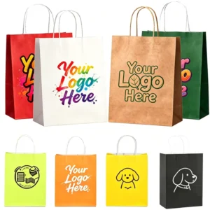 Recyclable Kraft Paper Takeaway Bag with Custom Printing