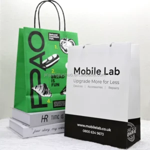 Recyclable Kraft Paper Takeaway and Clothing Packaging Bags with Custom Logo and Cotton Rope Handles