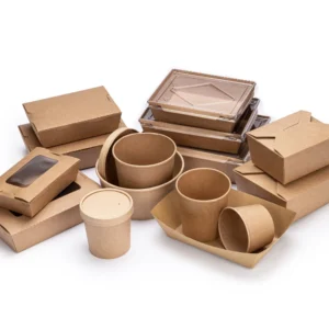 Recyclable Kraft Whiteboard Custom Logo Takeaway Disposable Food Paper Box