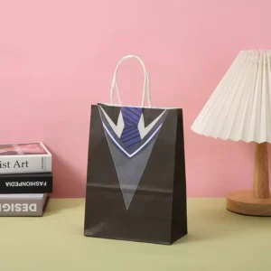 Recyclable Laminated Custom Food Grade Kraft Paper Bags with Rope Handles