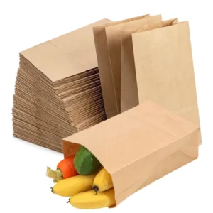 Recyclable No Handle Kraft Paper Bag Eco Friendly Durable SOS Supermarket Shopping Grocery Retail Packaging Bag