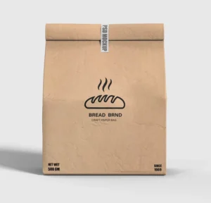 Recyclable Paper Bags Eco Friendly Fast Food Takeaway Hamburger Snack Custom Kraft Paper Bag With Handle