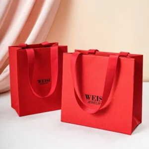Recyclable Paper Shopping Bags Custom Size with Printed Logo for Retail Boutique Stores