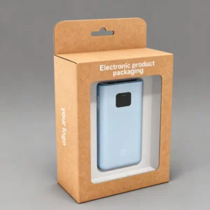 Recyclable Personalized Biodegradable Paper Box with Window for Mobile Power Chargers and Earphone Accessories