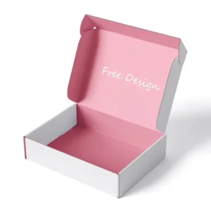 Recyclable Pink Corrugated Cardboard Gift Packaging Shoe and Clothing Shipping Box with Logo