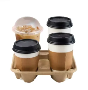 Recyclable Plastic-Free 100% Biodegradable Kraft Paper Drinking Cup with Customized Lid for Party
