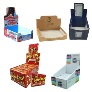 Recyclable Recycled Materials Kraft Corrugated Paper Rack Display Packaging Box for Exhibition Retail Folders