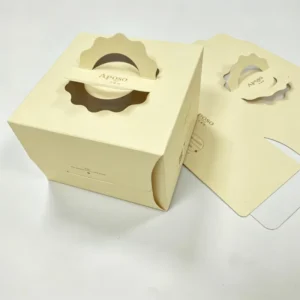 Recyclable Rigid Cardboard Gift Box with Gold Foil Stamping, Matt Lamination, Handle, Food-Safe, Customizable