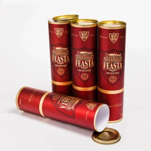 Recyclable Round Cardboard Paper Tube Canister for Wine Bottles