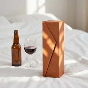 Recyclable Stitched Coated Paper Wine Folder with Embossing, Spot UV, Glossy or Matte Lamination for Business Gifts