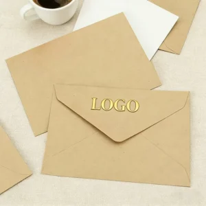 Recyclable White Kraft Paper Envelope with Logo Printing, Wallet Style, Wedding Invitation Packaging