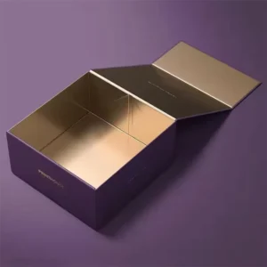 Recycled Black Paper Folding Rigid Cardboard Gift Box with Magnetic Closure Flap