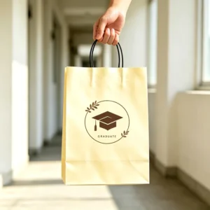 Recycled Black, White, and Brown Kraft Paper Takeaway Bags with Handles