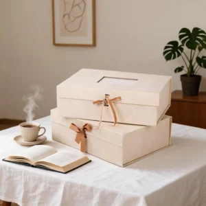 Recycled Cardboard Folding Magnetic Gift Box with Window