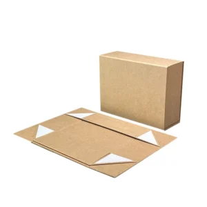 Recycled Cardboard Magnetic Closure Gift Box, Flat-Foldable Kraft Paper Packaging