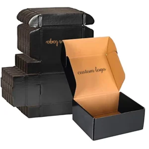 Recycled Corrugated Paper Box with Gold Foil, UV Coating, Matte Lamination, and Waterproof Reusable Finish