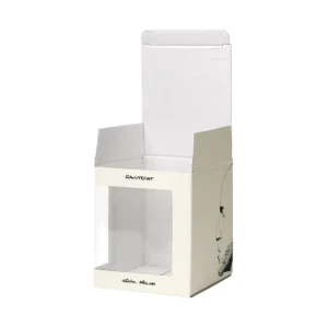 Recycled Corrugated Paper Display Box with PVC Window for Candles Bottles Toys and Crafts Foldable Gift Packaging