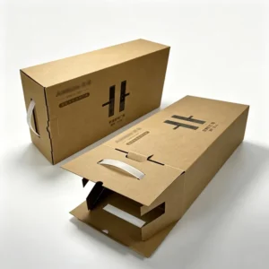 Recycled Corrugated Paper Packaging Box with Handle and Custom Color Printing