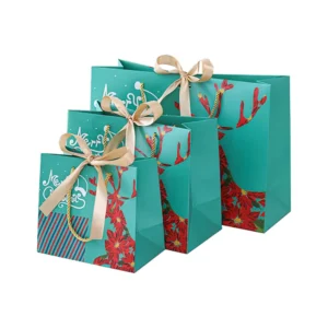 Recycled Custom Christmas Gift Jewelry Paper Bags with Handle