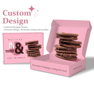 Recycled Custom Printed Food-Grade Sliding Drawer Cookie Box with Dividers, Pastel