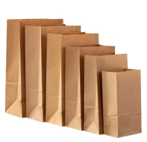 Recycled Custom Printed Food-Grade Takeout SOS Brown Kraft Paper Bags Disposable Takeaway Paper Bag with Your Own Logo
