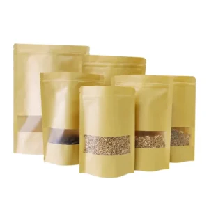 Recycled Kraft Paper Food Packaging Bag With Offset Printing and Custom Logo