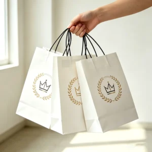 Recycled Kraft Paper Food Takeaway and Shopping Bags with Handles