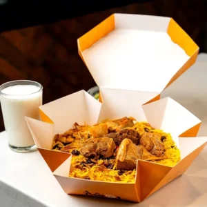 Recycled Kraft Paper Takeaway Food Box for Lunch, Grilled Chicken, Bukhari Rice, Bakery, Fried Rice, and Noodles